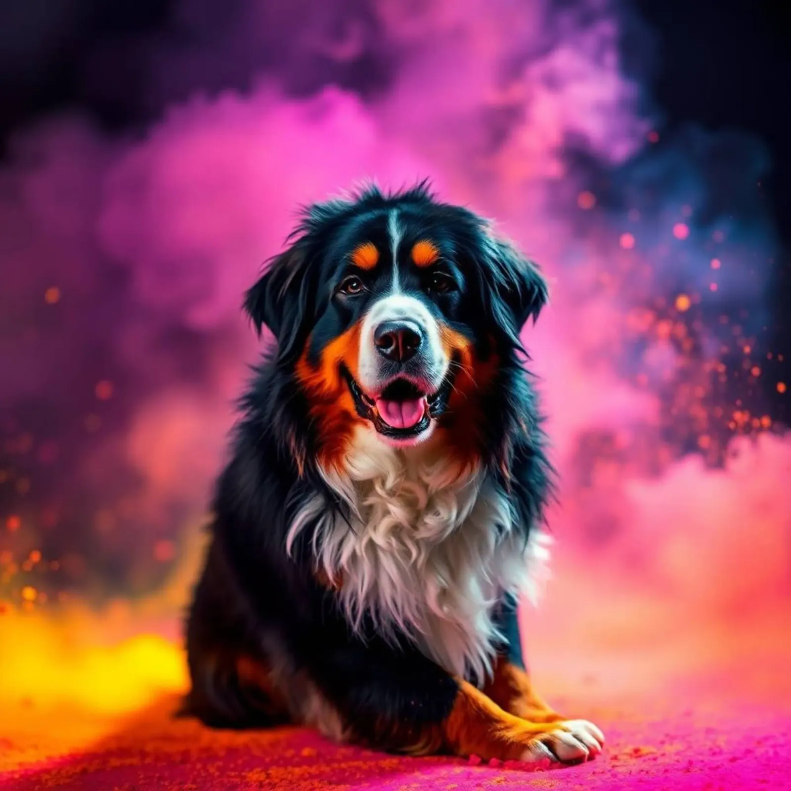 The colorful Bernese Mountain Dog #142 hahnemühle by Yumis.Beargang.and.Me