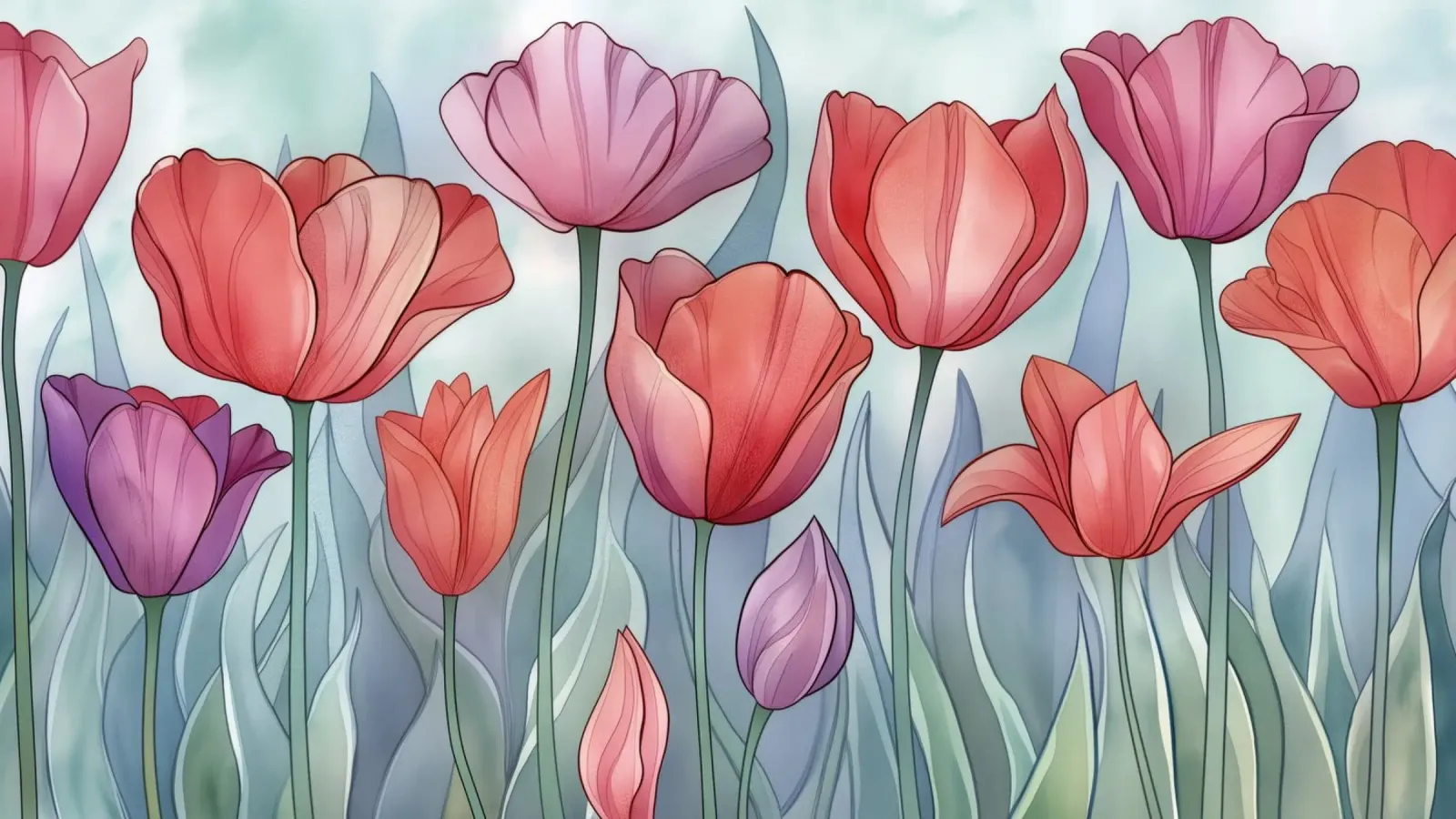 Tulipani pellicola backlit da Imagine