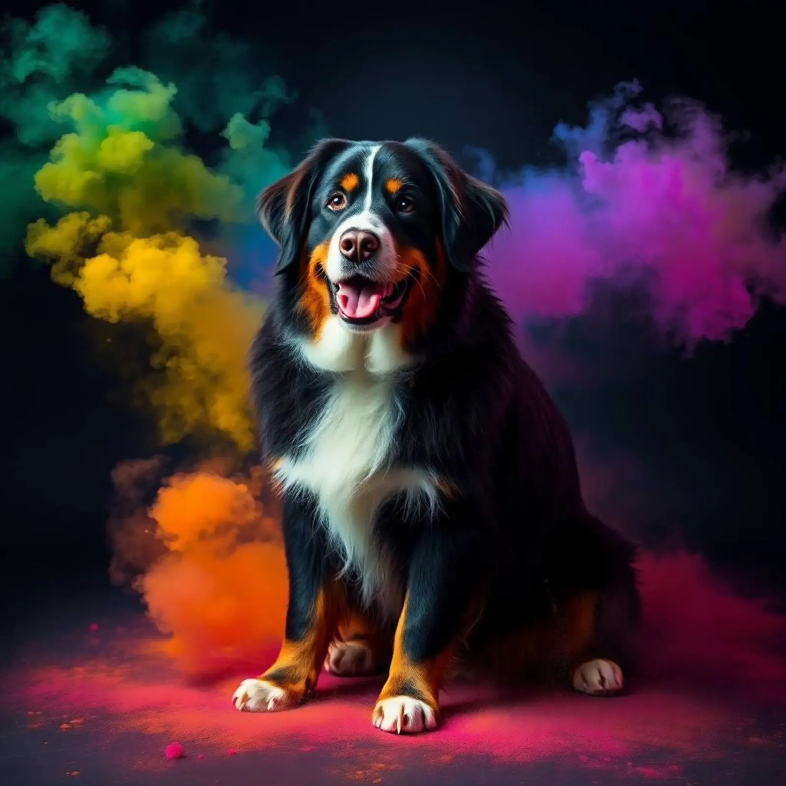 The colorful Bernese Mountain Dog #143 canvas by Yumis.Beargang.and.Me