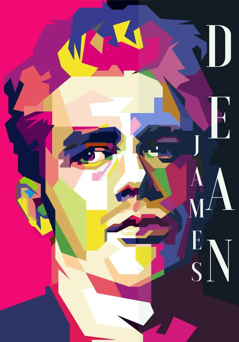 James Dean Film classico WPAP Trending Now poster con telaio in plastica da Artkreator