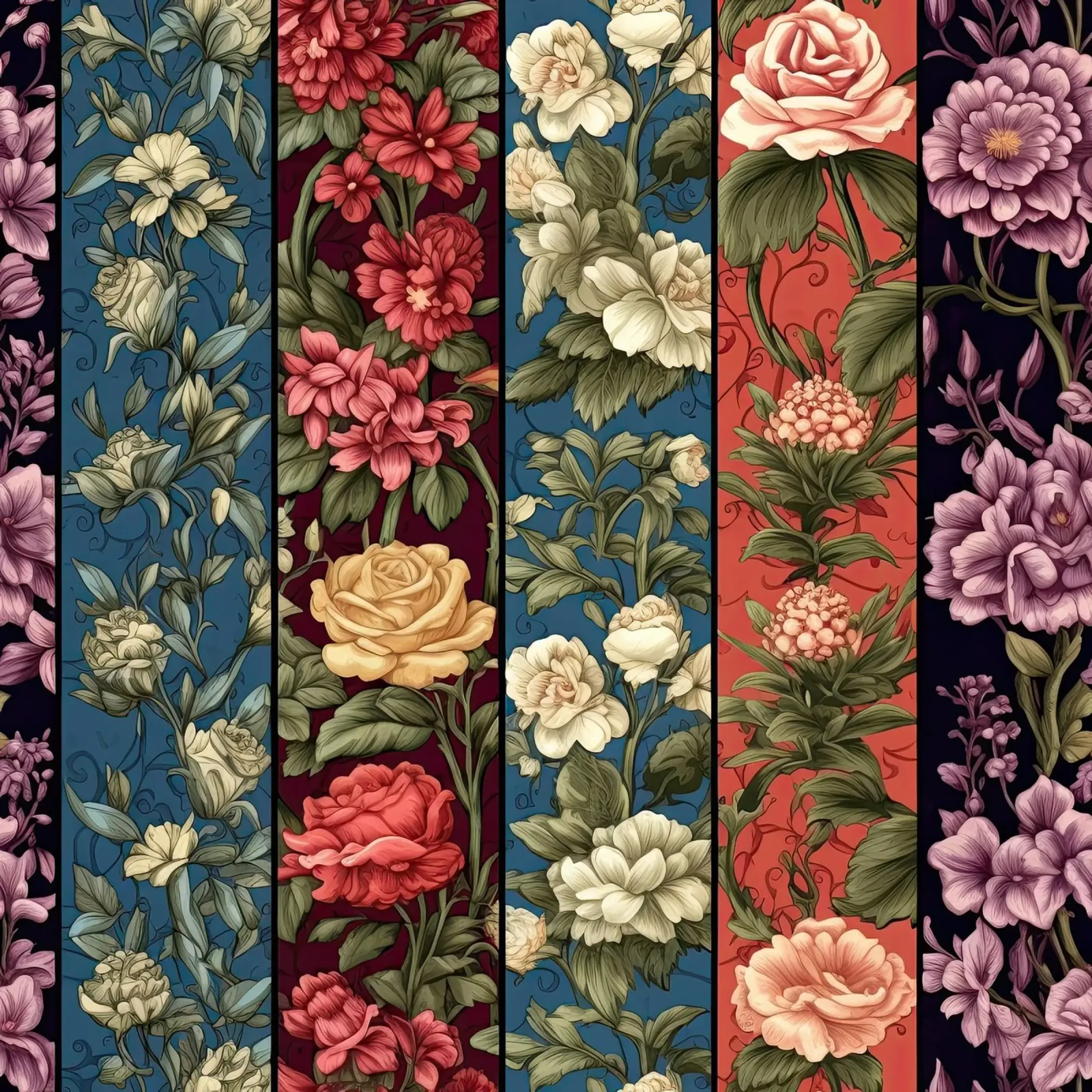 Fiore vittoriano tela con Cornice a cassetta da Botanical Pattern House