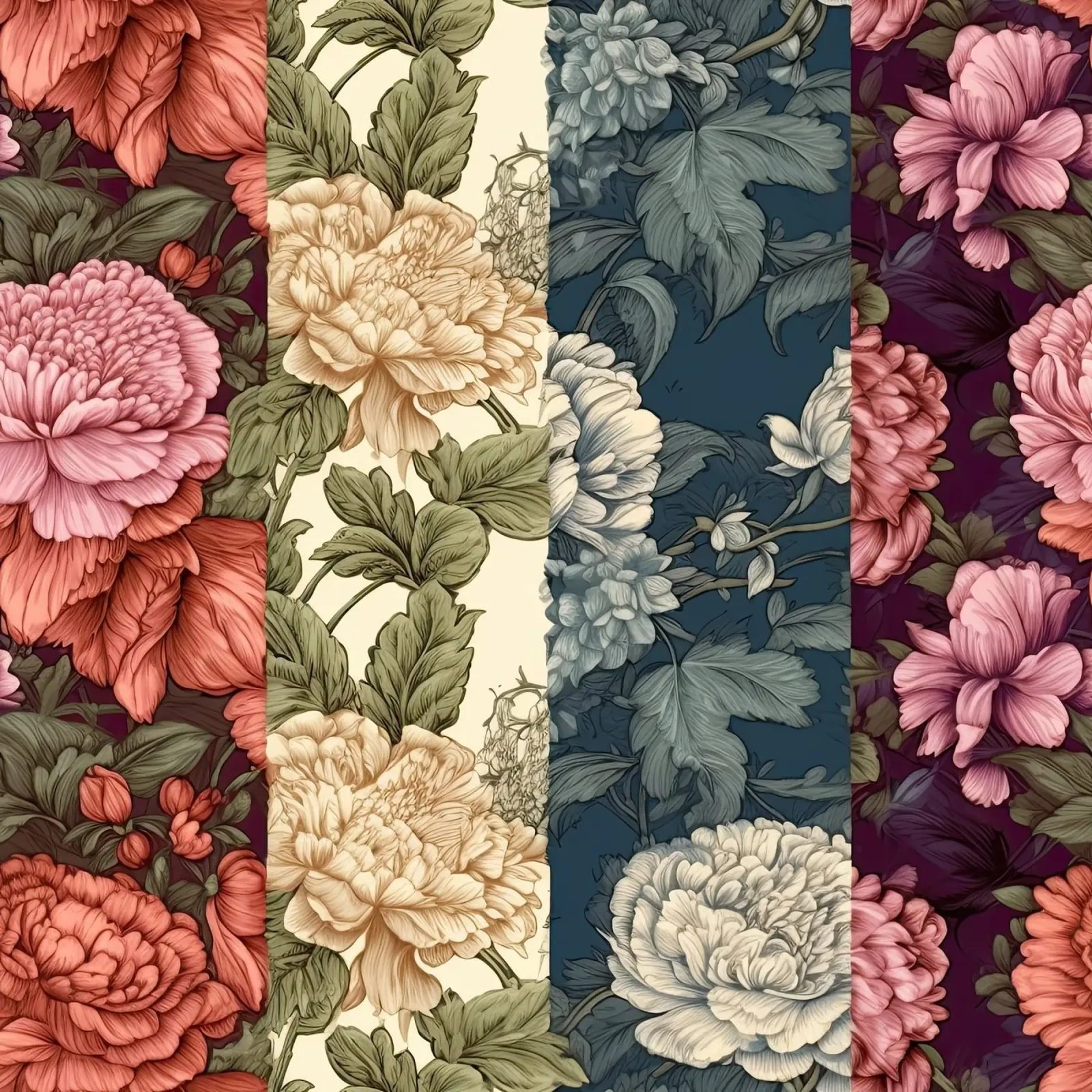 Fiore vittoriano tela con Cornice a cassetta da Botanical Pattern House