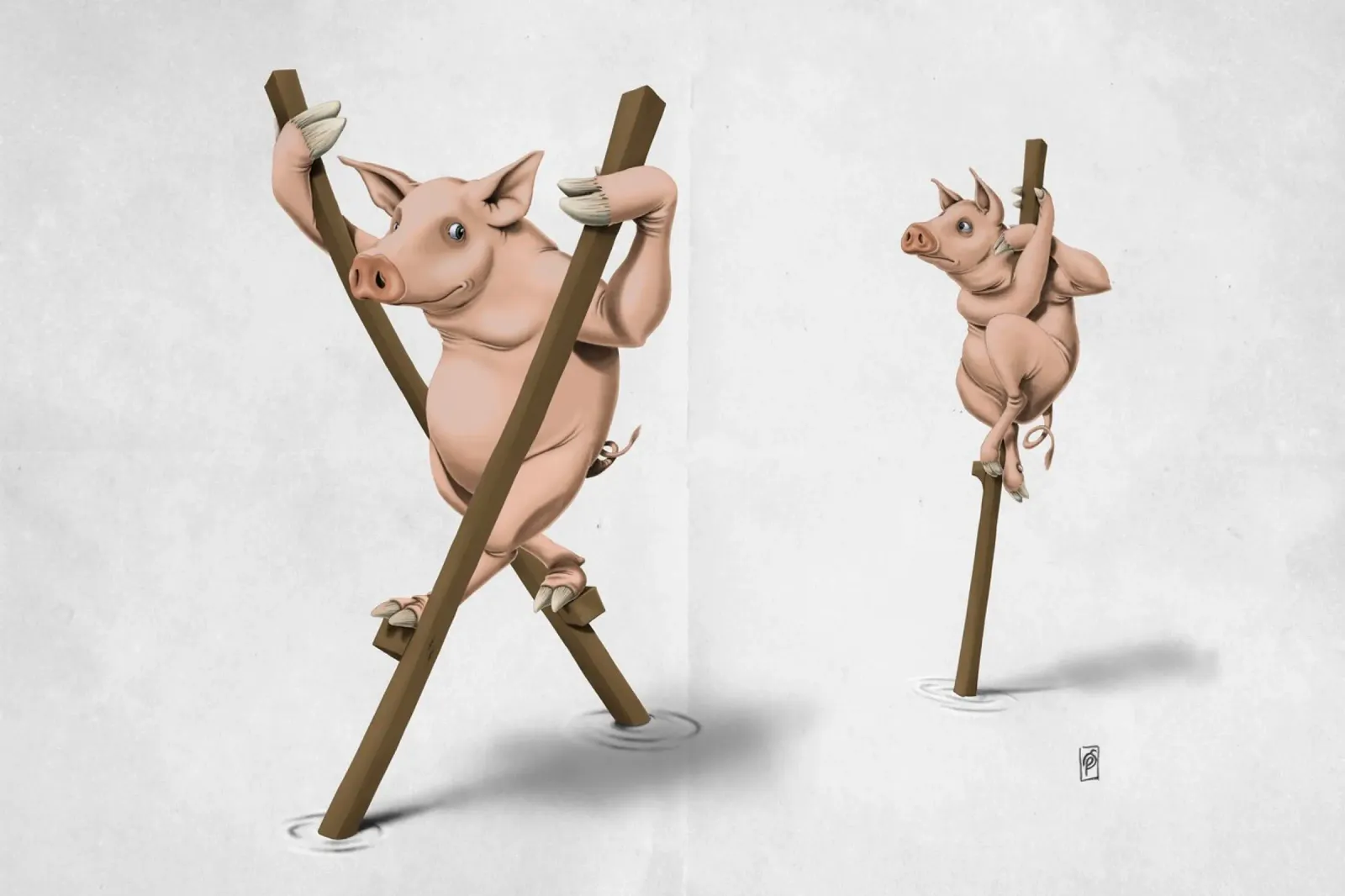 Stick in the mud (Wordless) pellicola backlit da Rob Art | Illustration