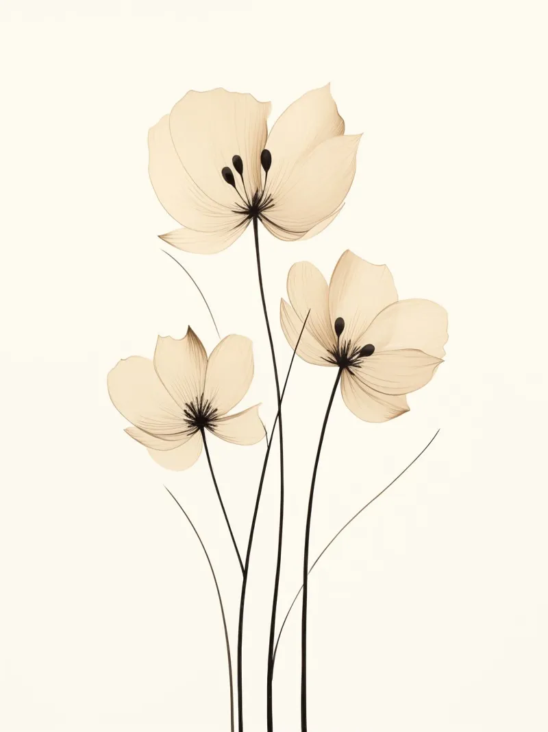 Fiori beige pellicola backlit da Imagine