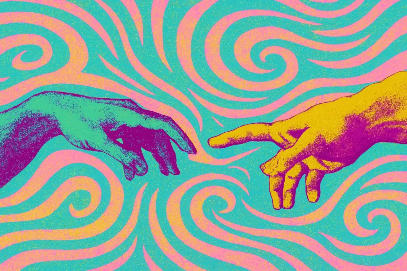 The Touch (Neon Masters Series) poster con telaio in alluminio da treechild