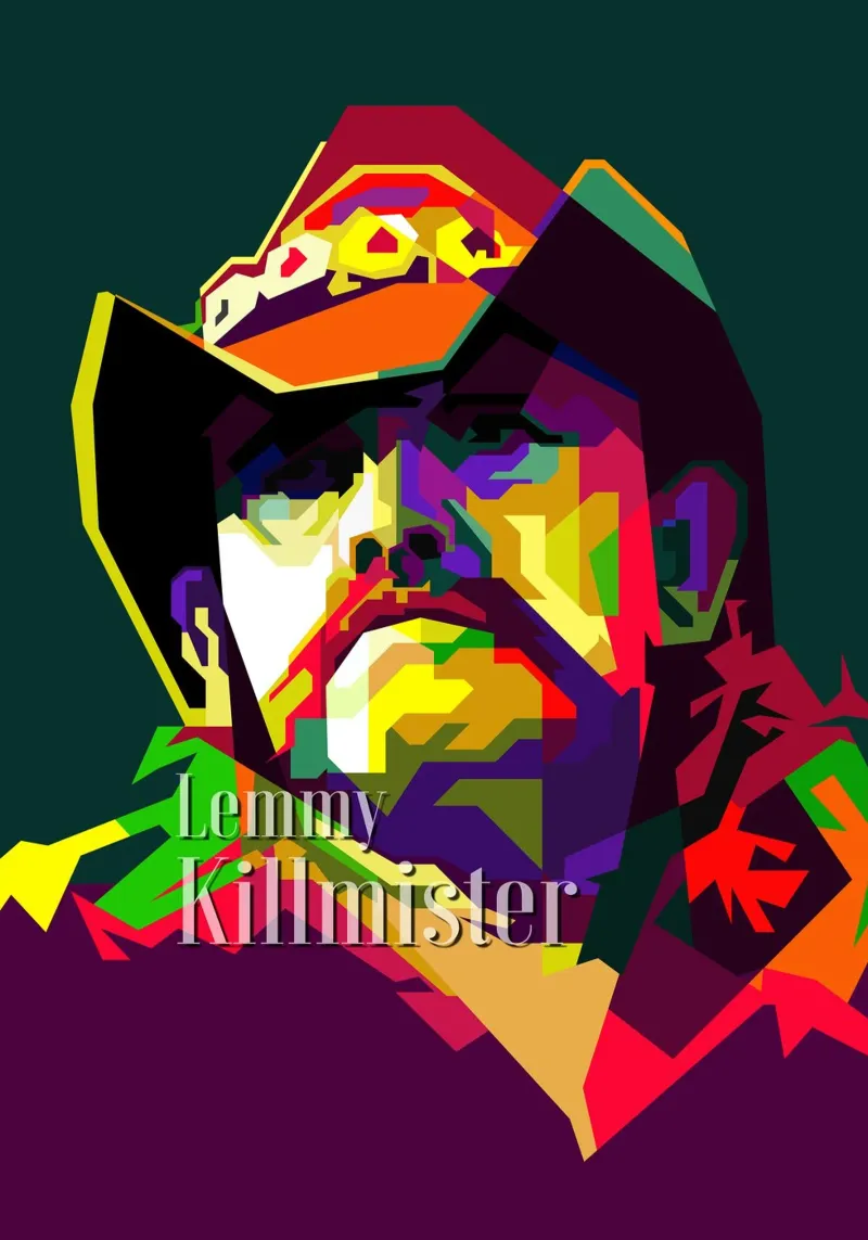 Lemmy Kilmister Testa di metallo WPAP Trending Now poster con telaio in plastica da Artkreator