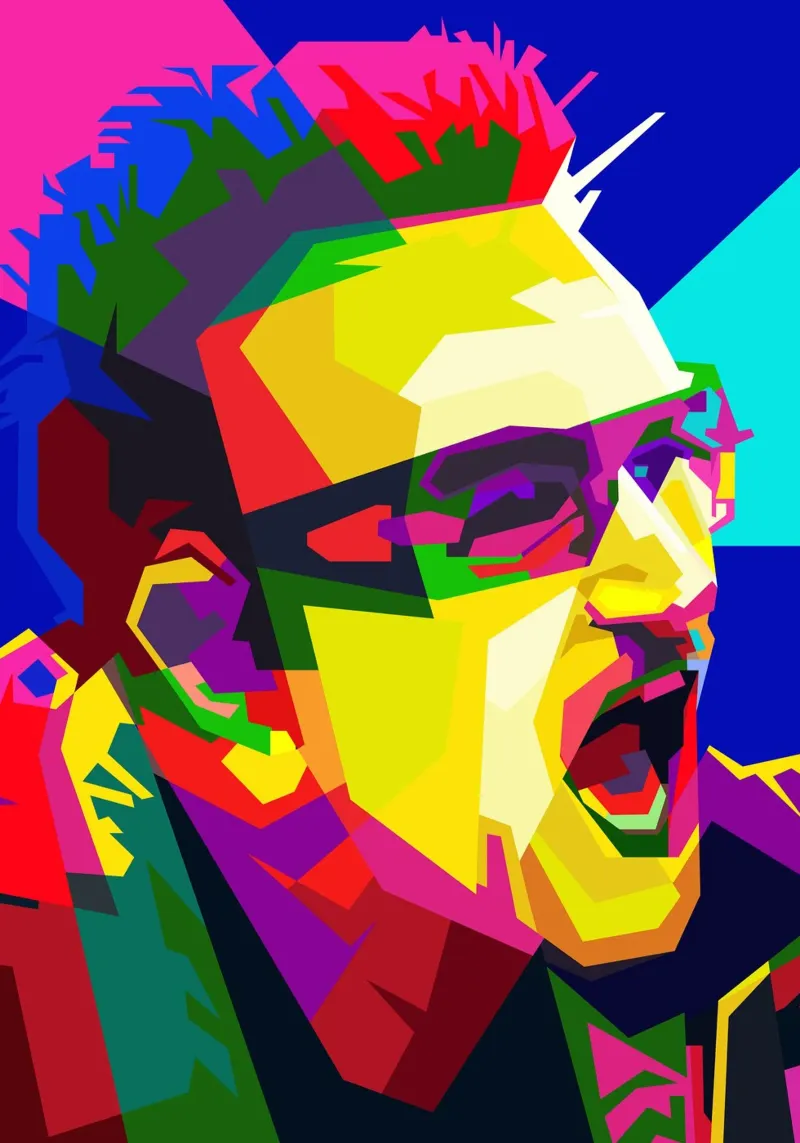 Bono cantante rock irlandese WPAP Trending Now poster con telaio in plastica da Artkreator
