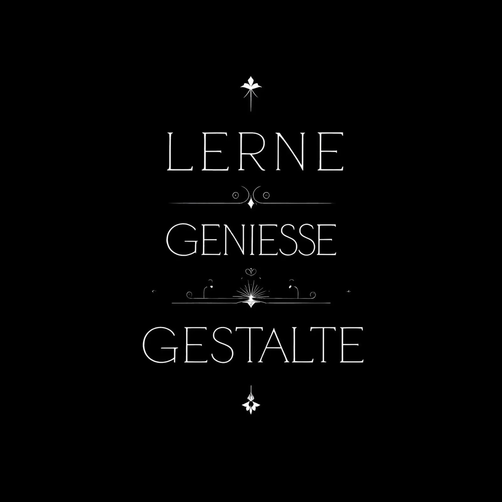 Lerne - Geniesse - Gestalte poster con telaio in plastica da Aphorismiker