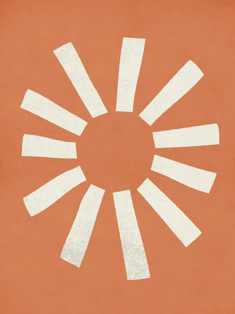Sun Line Minimalist - Arancione poster da MoonlightPrint