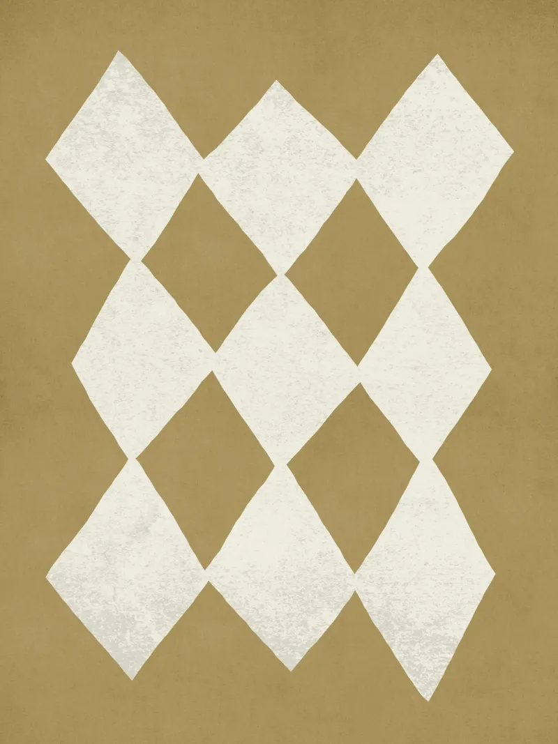 Diamond Pattern Abstract - Gold Beige canvas with Floater frame by MoonlightPrint