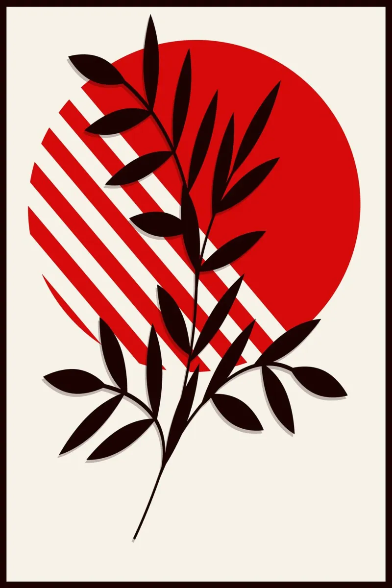 Japandi Botanical Sun | Abstract Nature Poster Art plexiglass da Une Affaire de Filles