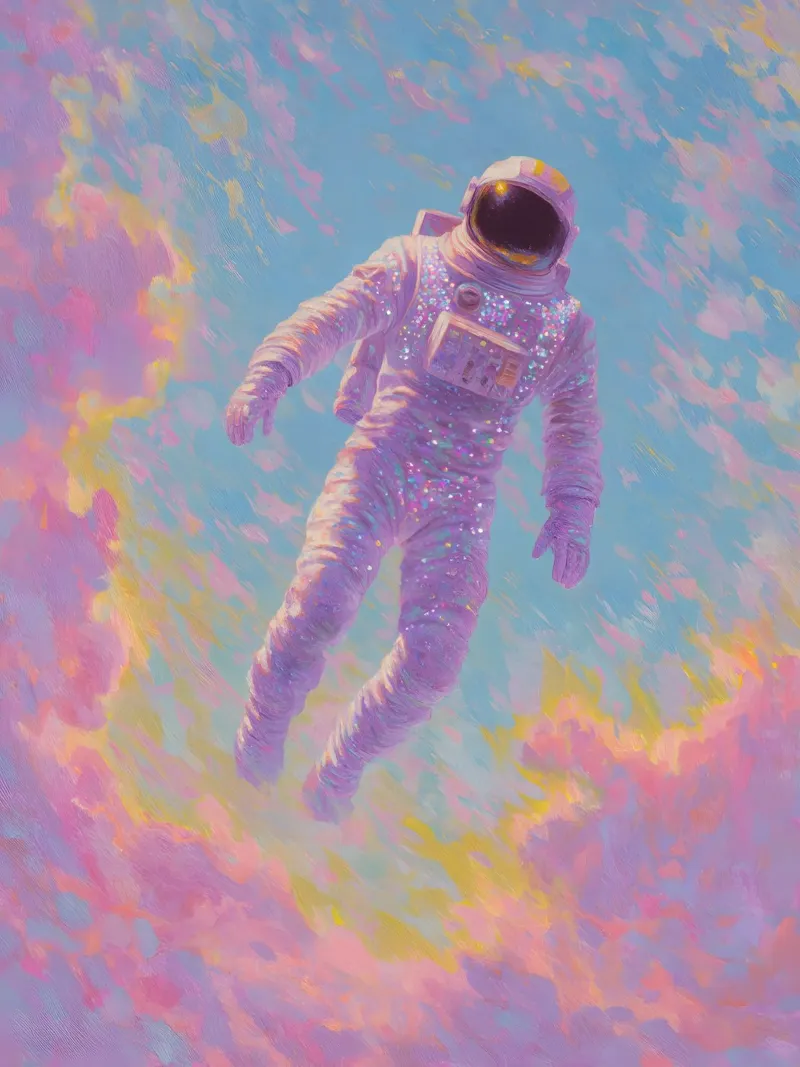 The Glitter Astronaut pellicola backlit da Gypsy Galleria
