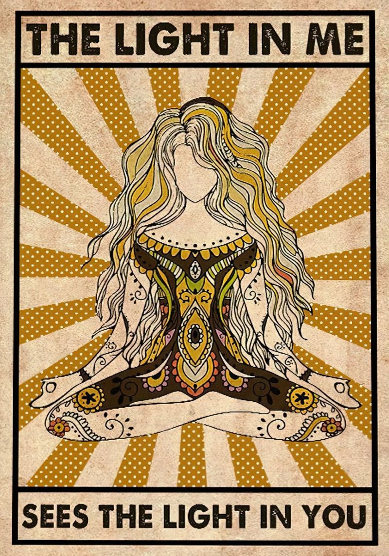 Het licht in mij ziet het licht in jou Poster Yoga poster van Aaronshop