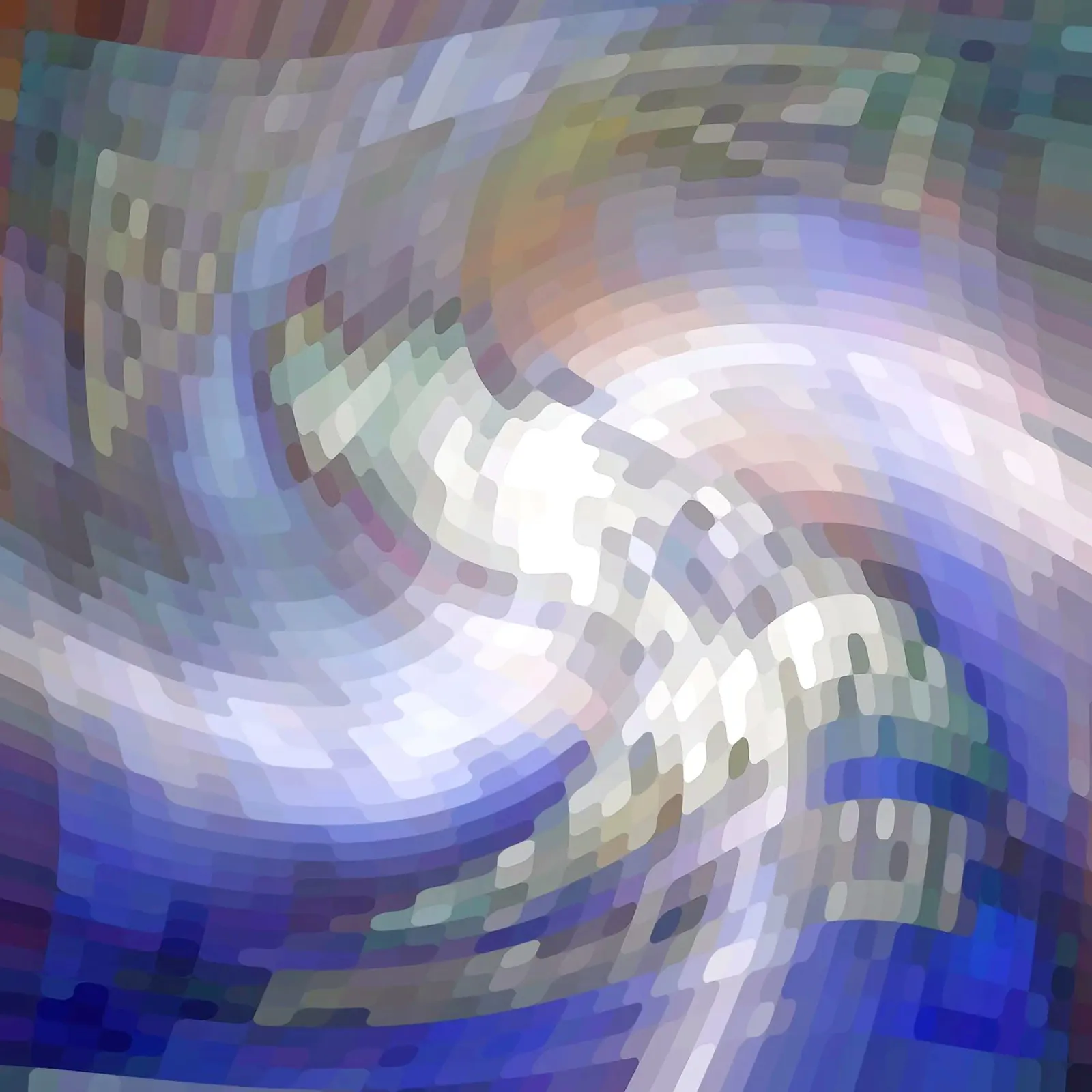 Illusione di un vortice bluastro e bianco-violaceo in stile mosaico pellicola backlit da Gürsel Yesil Digital Art