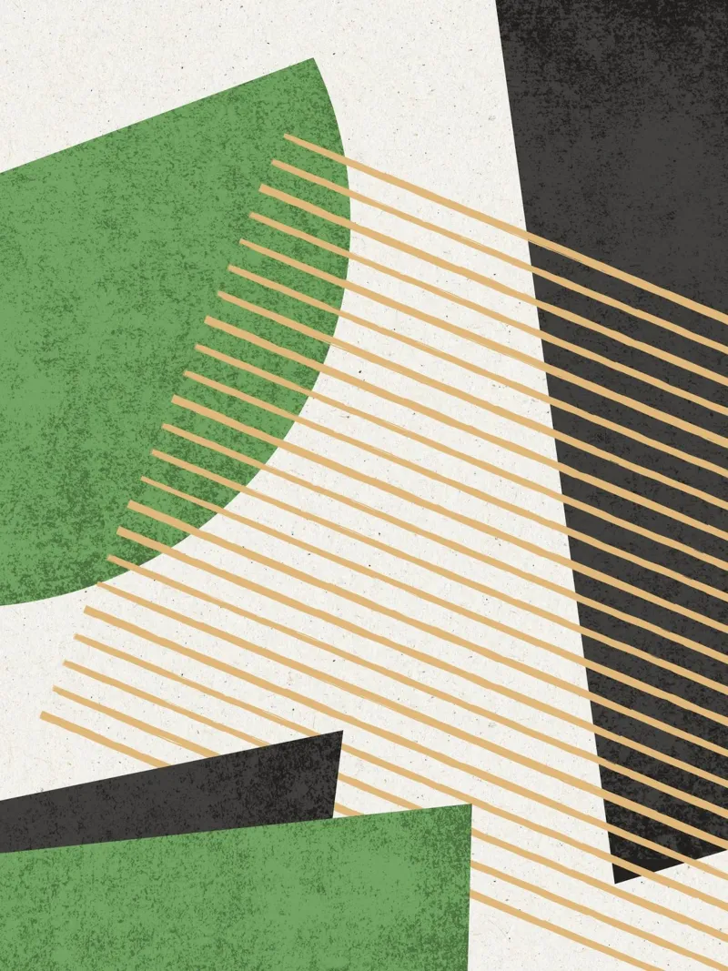Stripes Circle Geometric Abstract Pattern 1 - Green Black canvas by MoonlightPrint