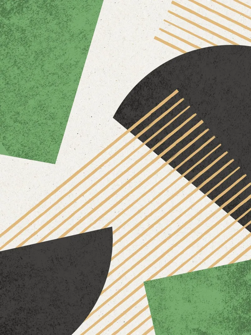 Stripes Circle Geometric Abstract Pattern 2 - Green Black canvas by MoonlightPrint