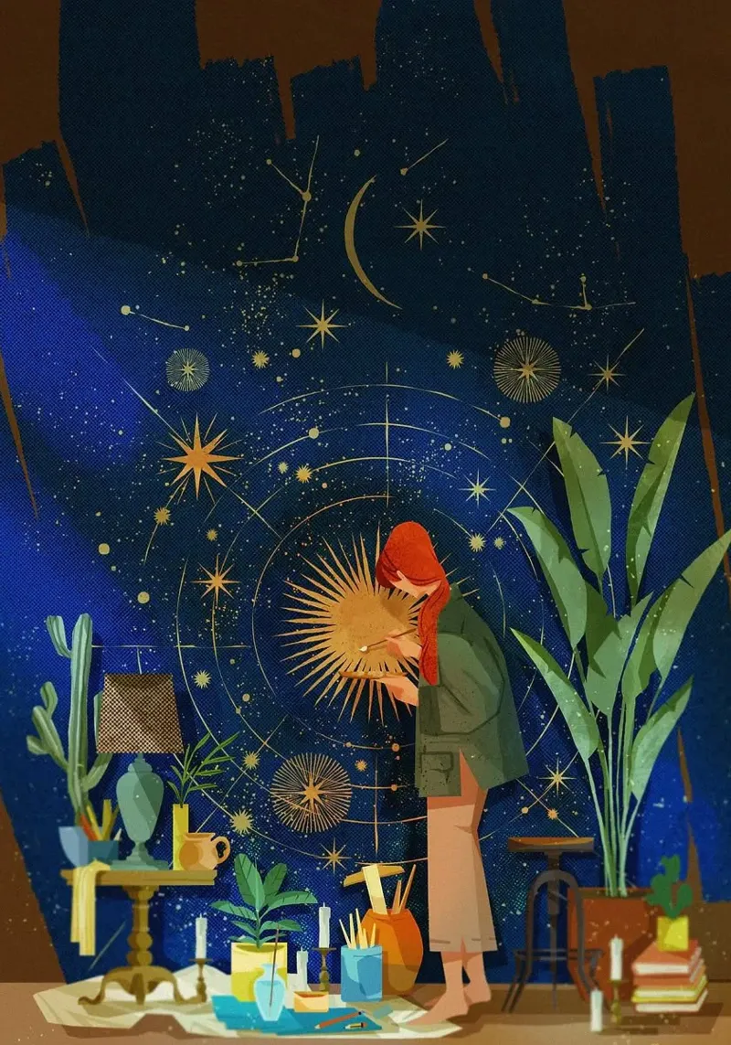 costellazione di stelle poster da John C Labut
