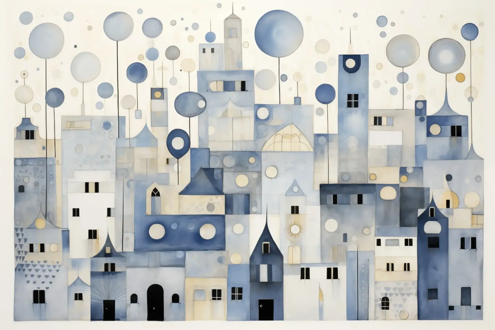 Città astratta carta hahnemühle da Imagine