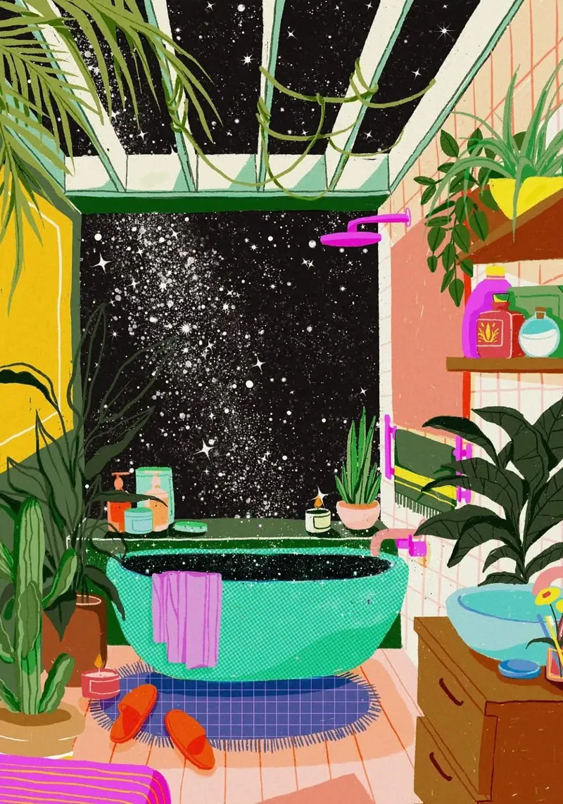 vasca da bagno poster con telaio in alluminio da John C Labut