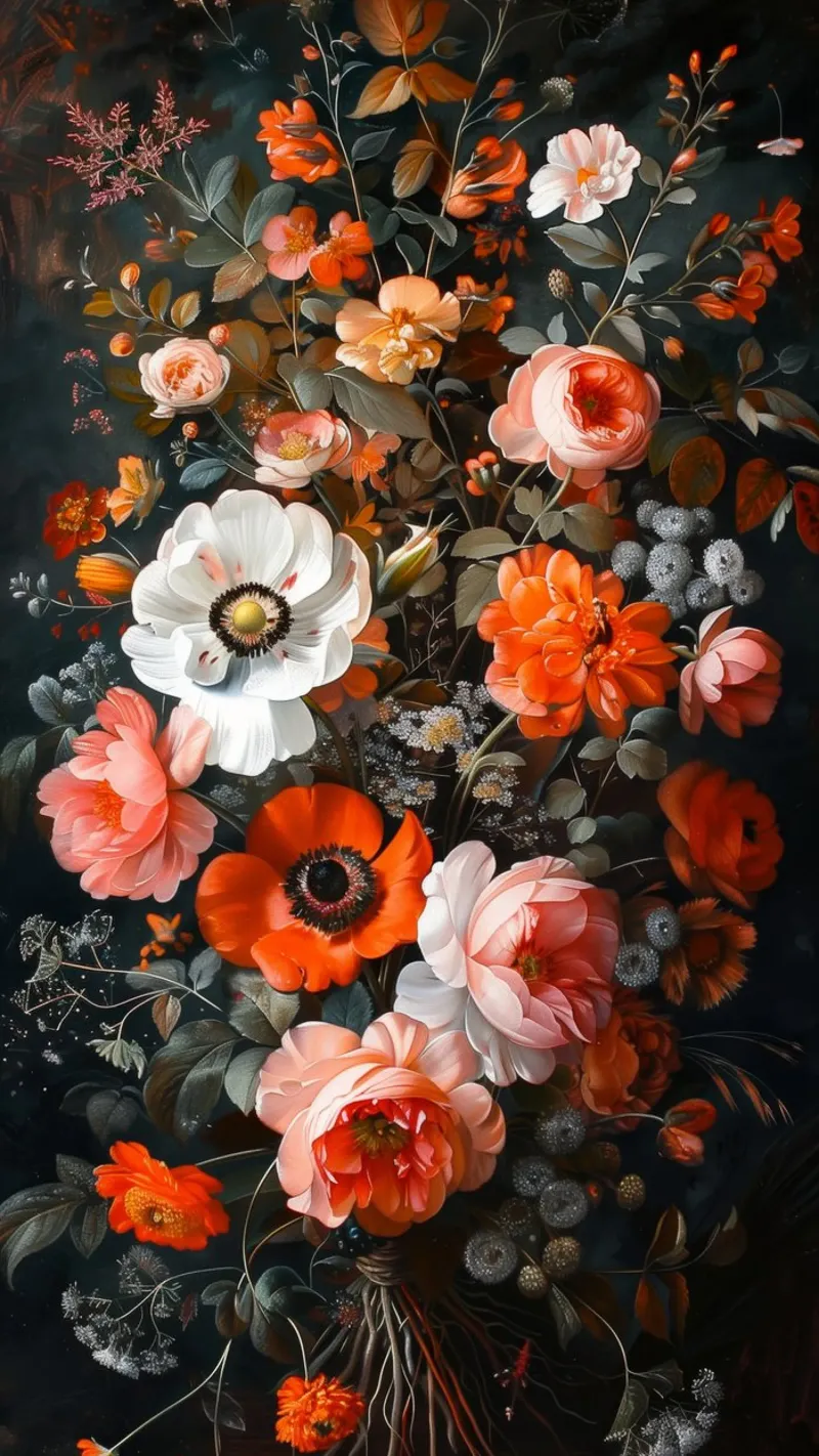 Una natura morta con fiori pellicola backlit da Imagine