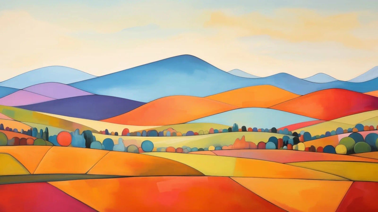 Farbige Landschaft Poster von Imagine