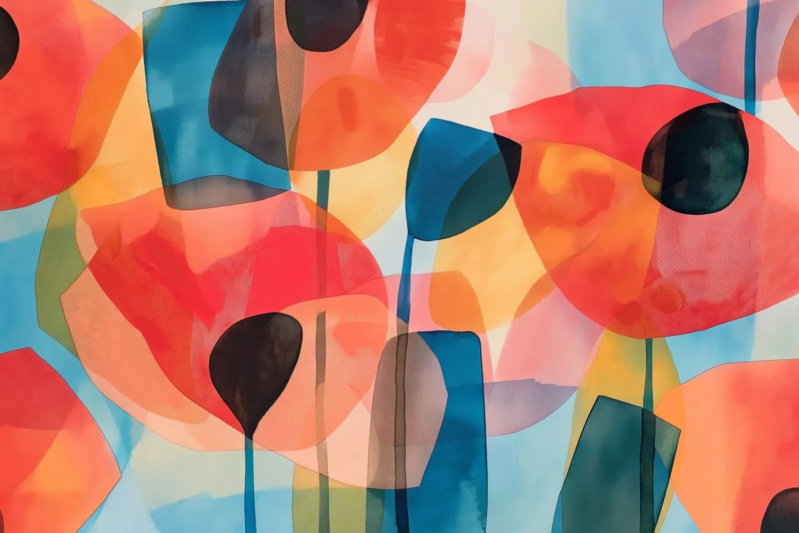 Abstract poppies canvas by Imagine