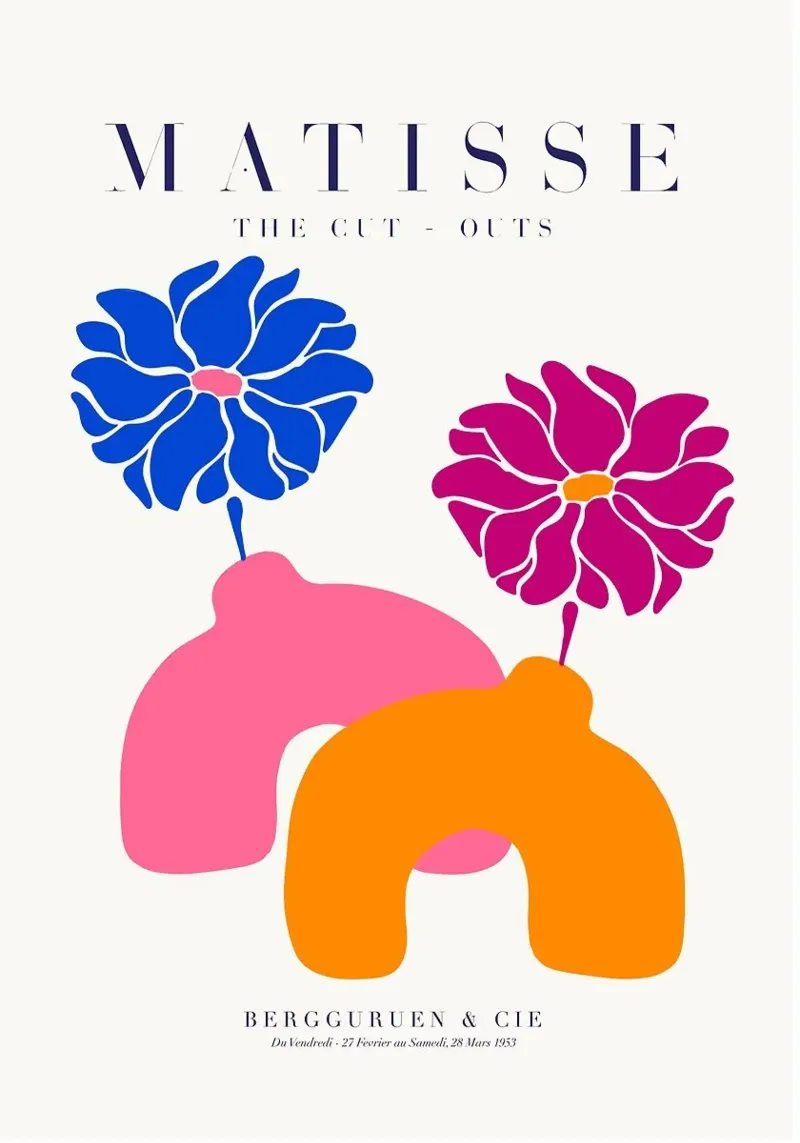 matisse ritagliare il fiore poster con telaio in plastica da Luke Yaeger