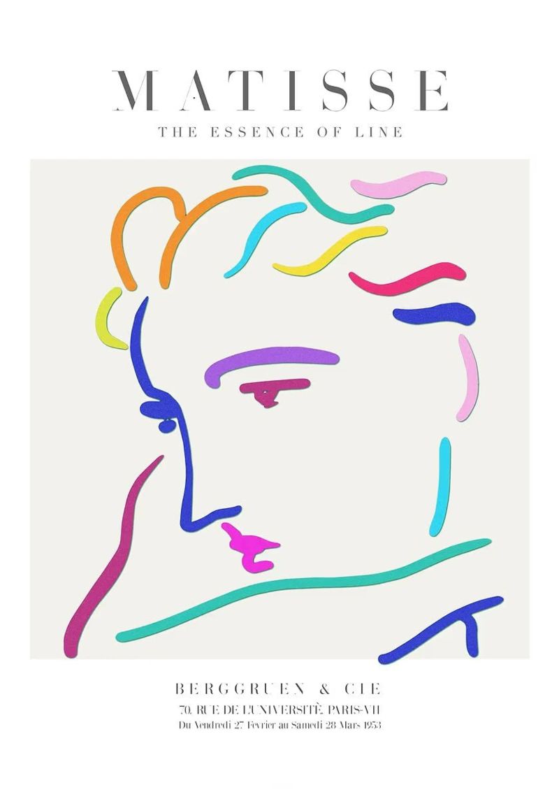 elementi astratti linee colorate ritratto design minimalista poster da Luke Yaeger