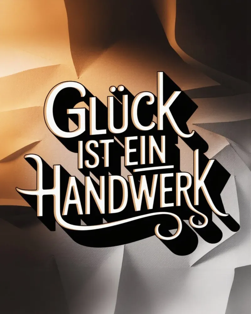 Glück ist ein Handwerk pellicola backlit da Aphorismiker