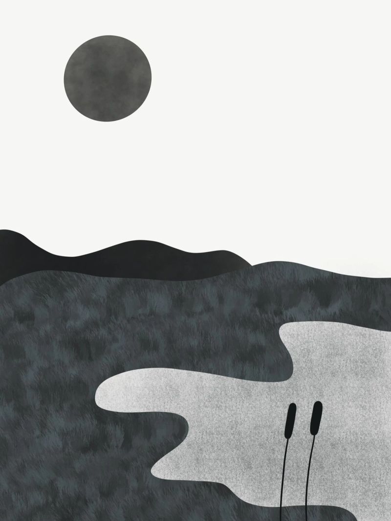 Monochrome landscape 05 poster by Little Dean