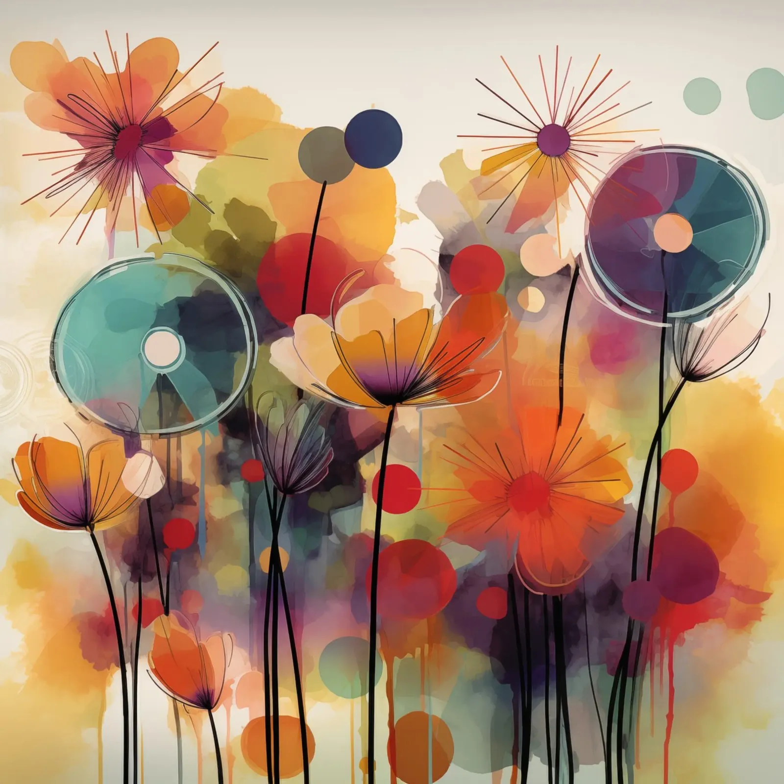 Flores abstractas metacrilato de Imagine