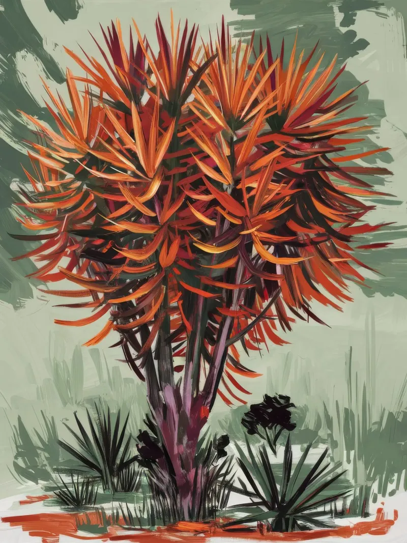 Maestà del fiore poster con telaio in legno da Verve Pigments