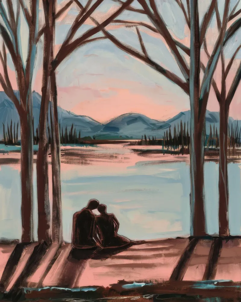 Legame serale con il lago poster da Verve Pigments