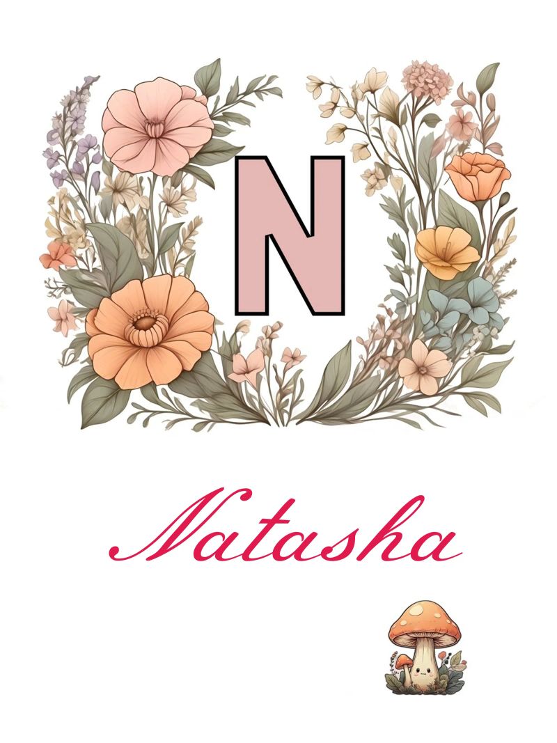 Initiale florale personnalisée Lettre N Nom de la fille Fleurs sauvages poster de Cold Wild