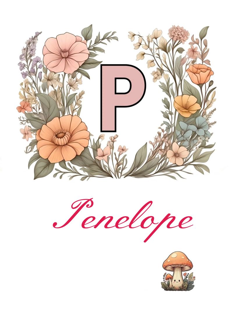 Initiale florale personnalisée Lettre P Nom de la fille fleurs sauvages poster de Cold Wild