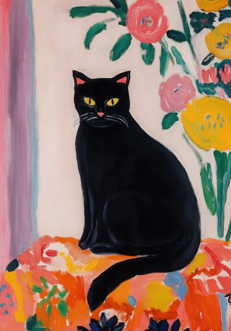 Matisse cat canvas by Euphoria Theresa