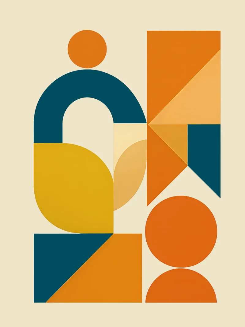 Geometrien des Gleichgewichts Poster mit Aluminium Rahmen von Kiroiharu