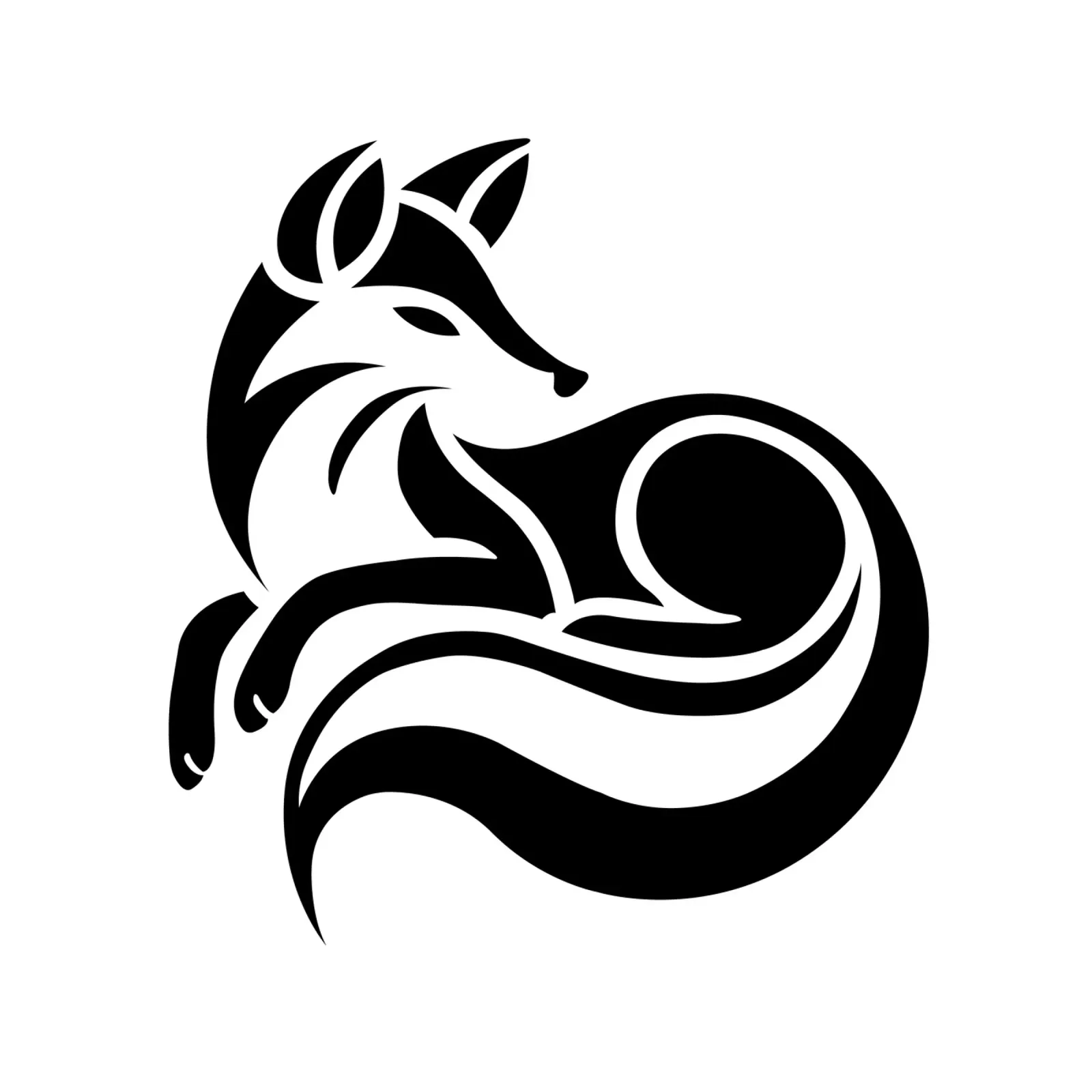Silent Fox – Minimalist Line Art pellicola backlit da Sivaro