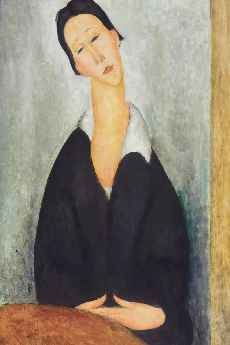 Porträt einer polnischen Frau - Amedeo Modigliani Kunstdruck Hahnemühle von Venus Art