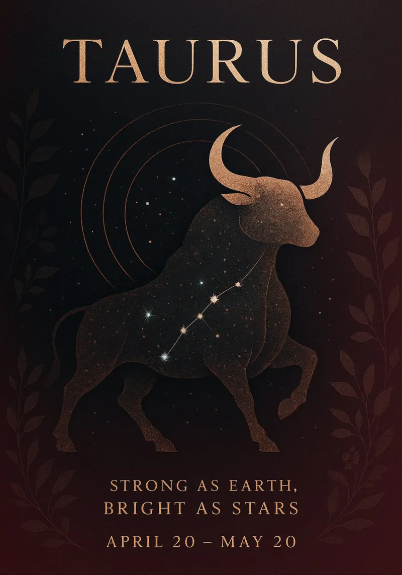 Celestial Taurus: Earth's Steadfast Star poster by Mosaic Dialogue