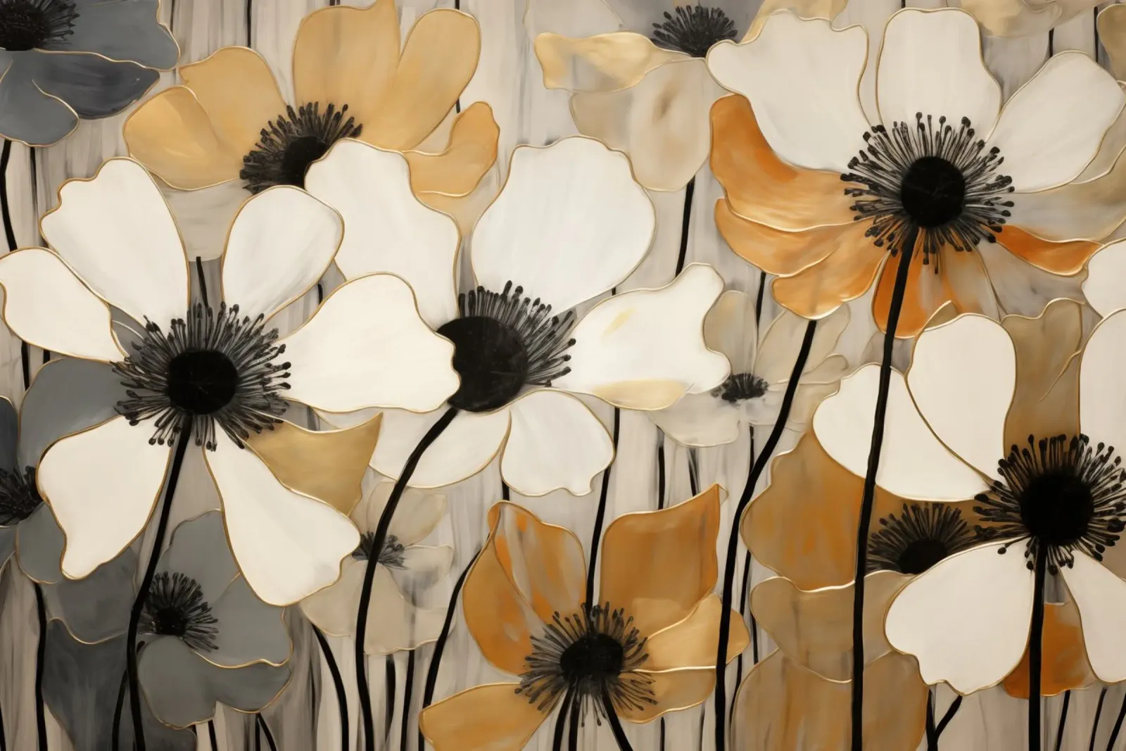 Fiori in crema e marrone pellicola backlit da Imagine