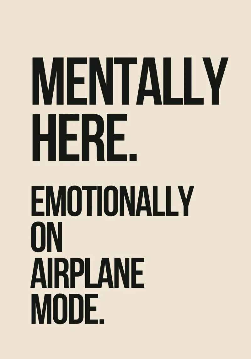 Mentally Present, Emotionally Detached poster con marco de aluminio de Mosaic Dialogue