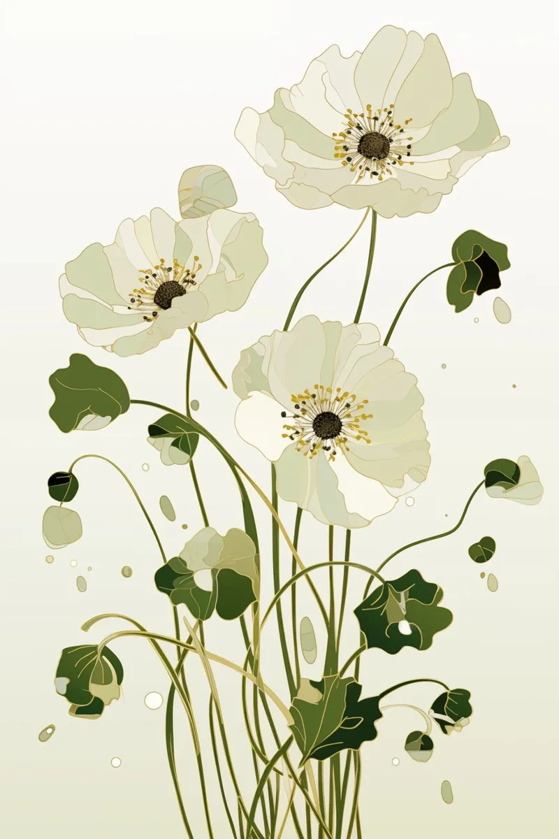Verde papavero poster con telaio in plastica da Imagine