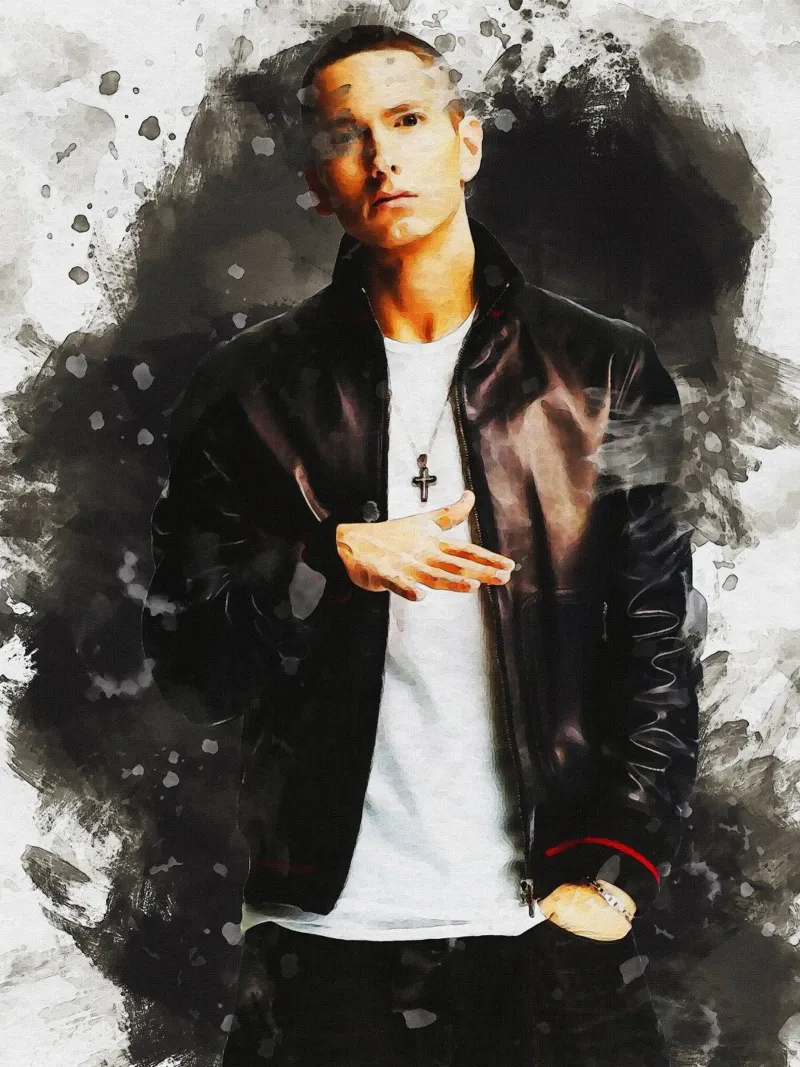Smudge of Portrait Eminem Poster von Gunawan Rb