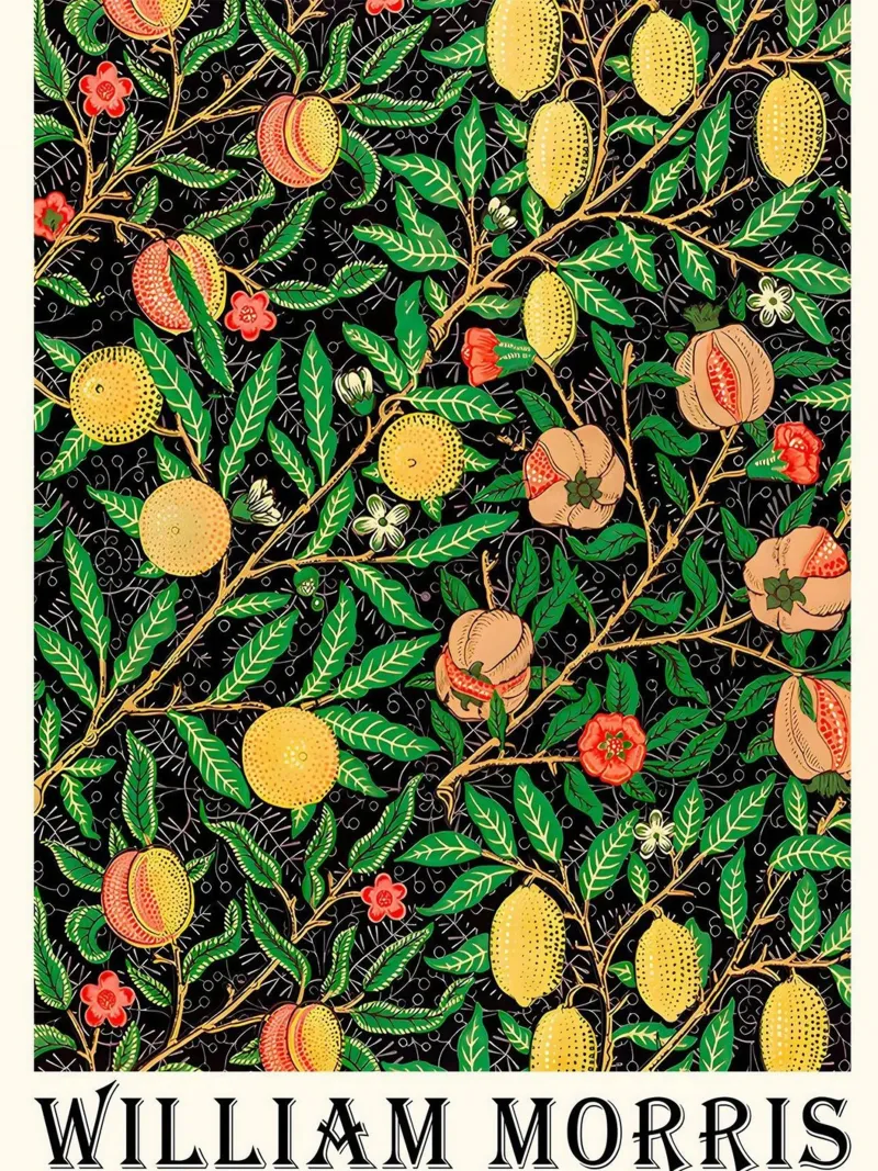 zitronenbaum trägt viele früchte william morris Poster mit Aluminium Rahmen von komo store