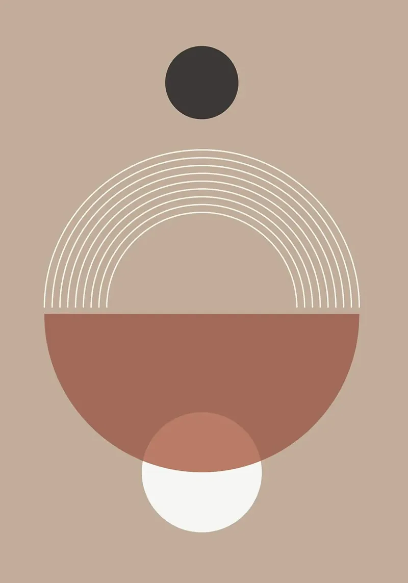 cerchio semicerchio minimalismo linee curve forme geometriche poster da Nick Haluck