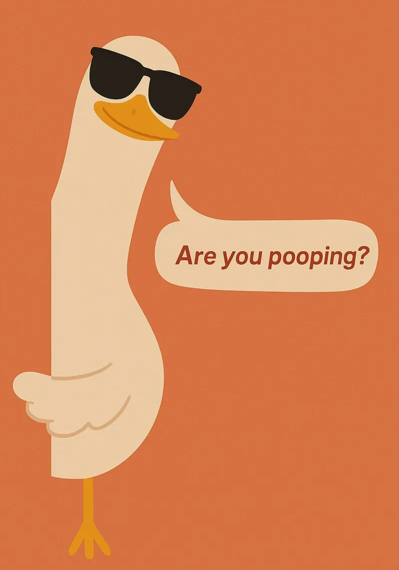 duck are you pooping funny bathroom canvas by PitaraS