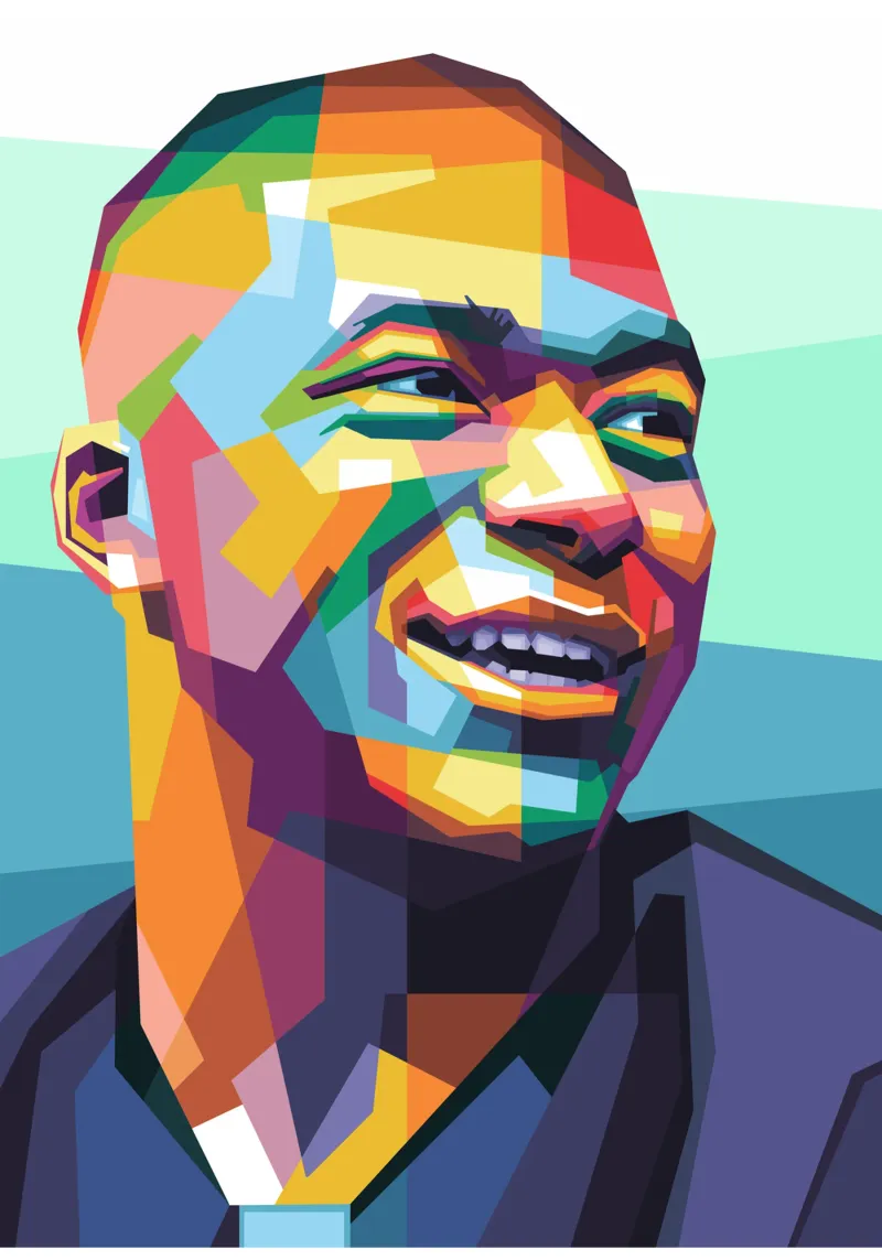 Kylian Mbappe Pop Art WPAP pellicola backlit da Alkahfsmart