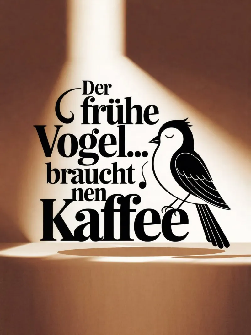 Der frühe Vogel braucht Kaffee canvas met Baklijst van Aphorismiker