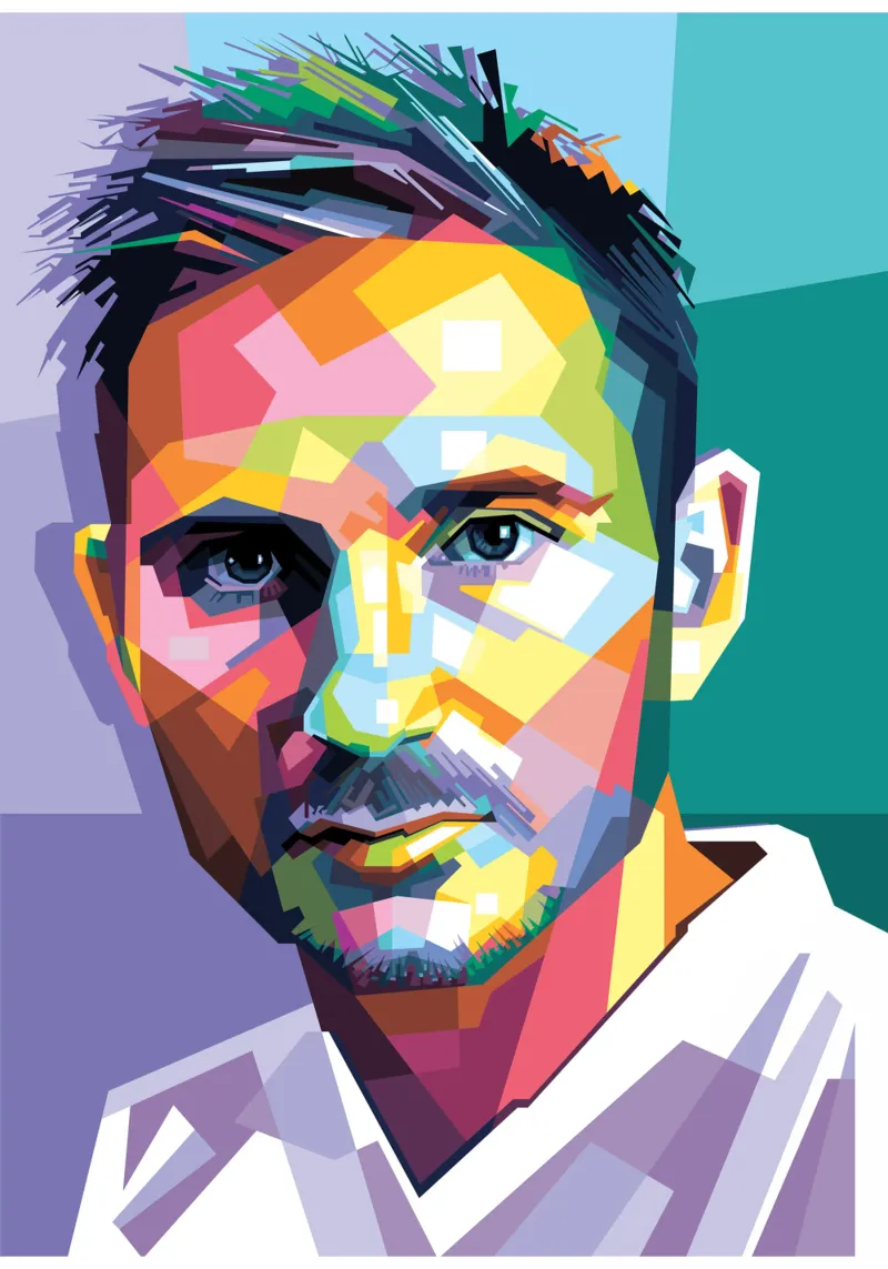 Frank Lampard Pop Art WPAP pellicola backlit da Alkahfsmart